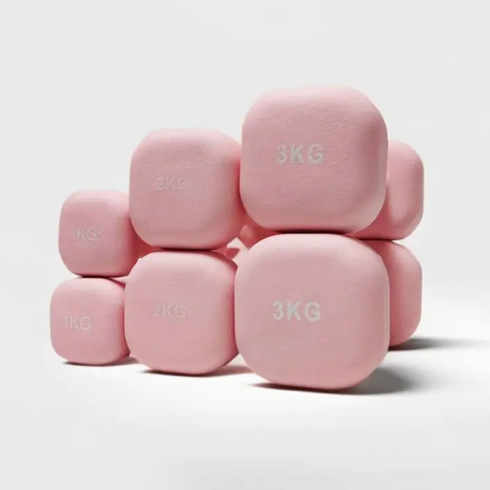 Square Head Sandblasted Dip Plastic Dumbbell-main picture 1.jpg