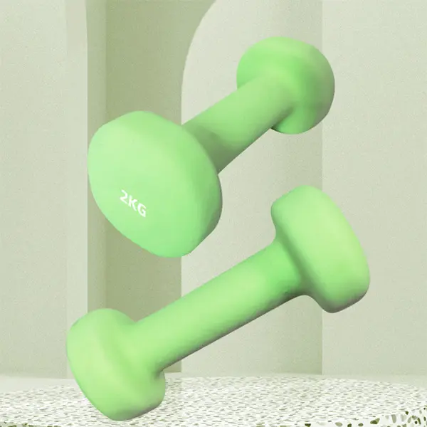 Flat Head Sandblasted Dip Plastic Dumbbell-details 4